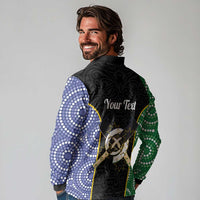 Personalised South Sea Islanders National Recognition Day Long Sleeve Polo Shirt Australia Aboriginal Vanuatu Pig Tusk