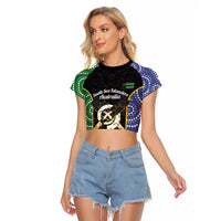 Personalised South Sea Islanders National Recognition Day Raglan Cropped T Shirt Australia Aboriginal Vanuatu Pig Tusk