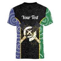 Personalised South Sea Islanders National Recognition Day Women V-Neck T-Shirt Australia Aboriginal Vanuatu Pig Tusk