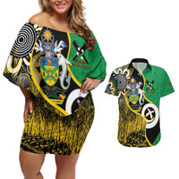 Australian South Sea Islanders National Recognition Day Couples Matching Off Shoulder Short Dress and Hawaiian Shirt Solomon Islands And Vanuatu Culture