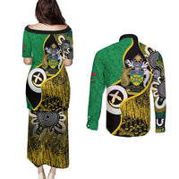 Australian South Sea Islanders National Recognition Day Couples Matching Puletasi and Long Sleeve Button Shirt Solomon Islands And Vanuatu Culture