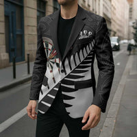 Personalised New Zealand Darts Blazer Silver Fern Aotearoa Maori Pattern - Polynesian Pride