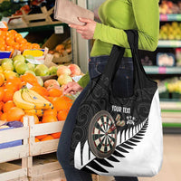 Personalised New Zealand Darts Grocery Bag Silver Fern Aotearoa Maori Pattern - Polynesian Pride