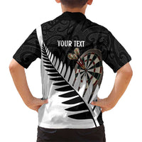 Personalised New Zealand Darts Hawaiian Shirt Silver Fern Aotearoa Maori Pattern - Polynesian Pride