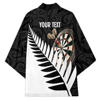 Personalised New Zealand Darts Kimono Silver Fern Aotearoa Maori Pattern - Polynesian Pride