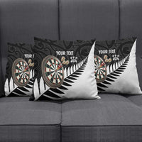 Personalised New Zealand Darts Pillow Cover Silver Fern Aotearoa Maori Pattern - Polynesian Pride