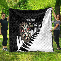 Personalised New Zealand Darts Quilt Silver Fern Aotearoa Maori Pattern - Polynesian Pride