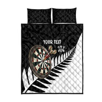 Personalised New Zealand Darts Quilt Bed Set Silver Fern Aotearoa Maori Pattern - Polynesian Pride