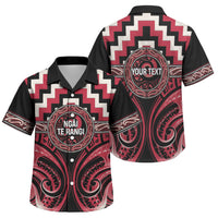 Aotearoa Ngai Te Rangi Personalised Family Matching Puletasi and Hawaiian Shirt Maori Iwi Poutama Puhoro Tattoo LT14 Son's Shirt Red - Polynesian Pride