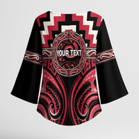 Aotearoa Ngai Te Rangi Personalised Kimono Sleeve Blouse Maori Iwi Poutama Puhoro Tattoo LT14 - Polynesian Pride