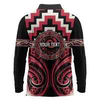 Aotearoa Ngai Te Rangi Personalised Long Sleeve Polo Shirt Maori Iwi Poutama Puhoro Tattoo LT14 - Polynesian Pride