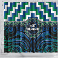 Aotearoa Ngati Ranginui Shower Curtain Maori Iwi Poutama Puhoro Tattoo LT14 - Polynesian Pride