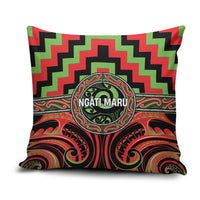 Aotearoa Ngati Maru Pillow Cover Maori Iwi Poutama Puhoro Tattoo LT14 Red - Polynesian Pride