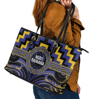 Aotearoa Ngati Raukawa Leather Tote Bag Maori Iwi Poutama Puhoro Tattoo LT14 - Polynesian Pride