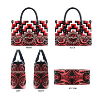 Aotearoa Ngati Toa Leather Bag Maori Iwi Poutama Puhoro Tattoo LT14 - Polynesian Pride