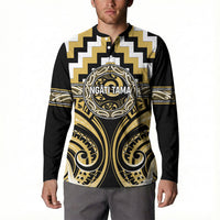 Aotearoa Ngati Tama Personalised Button Sweatshirt Maori Iwi Poutama Puhoro Tattoo LT14 - Polynesian Pride