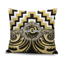 Aotearoa Ngati Tama Pillow Cover Maori Iwi Poutama Puhoro Tattoo LT14 Yellow - Polynesian Pride