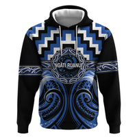 Aotearoa Ngati Ruanui Personalised Zip Hoodie Maori Iwi Poutama Puhoro Tattoo LT14 Pullover Hoodie Blue - Polynesian Pride