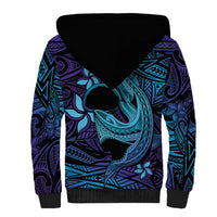 Nukuoro Atoll Sherpa Hoodie Polynesian Shark Tattoo Purple Gradient Vibes