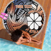Personalised Kwajalein Atoll Beach Blanket Polynesian Shark Tattoo Gradient Vibes
