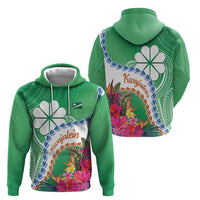 Marshall Islands Kwajalein Atoll Hoodie Curves Polynesian Mix Tropical Flowers