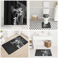Black Hawaii Bathroom Set Hammerhead Shark Tattoo Curve Polynesian - Polynesian Pride
