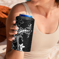 Black Hawaii 4 in 1 Can Cooler Tumbler Hammerhead Shark Tattoo Curve Polynesian - Polynesian Pride