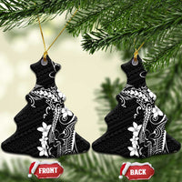 Black Hawaii Ceramic Ornament Hammerhead Shark Tattoo Curve Polynesian - Polynesian Pride