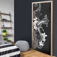 Black Hawaii Door Cover Hammerhead Shark Tattoo Curve Polynesian - Polynesian Pride