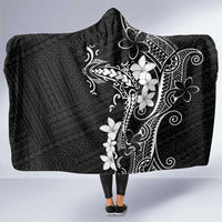 Black Hawaii Hooded Blanket Hammerhead Shark Tattoo Curve Polynesian - Polynesian Pride