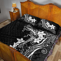 Black Hawaii Quilt Bed Set Hammerhead Shark Tattoo Curve Polynesian - Polynesian Pride
