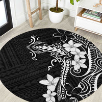 Black Hawaii Round Carpet Hammerhead Shark Tattoo Curve Polynesian - Polynesian Pride