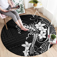 Black Hawaii Round Carpet Hammerhead Shark Tattoo Curve Polynesian - Polynesian Pride