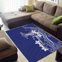 Blue Hawaii Area Rug Hammerhead Shark Tattoo Curve Polynesian - Polynesian Pride