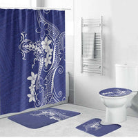 Blue Hawaii Bathroom Set Hammerhead Shark Tattoo Curve Polynesian - Polynesian Pride