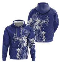 Blue Hawaii Hoodie Hammerhead Shark Tattoo Curve Polynesian - Polynesian Pride