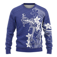 Blue Hawaii Ugly Christmas Sweater Hammerhead Shark Tattoo Curve Polynesian - Polynesian Pride