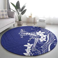 Blue Hawaii Round Carpet Hammerhead Shark Tattoo Curve Polynesian - Polynesian Pride