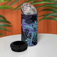 Purple Paradise Hawaii 4 in 1 Can Cooler Tumbler Hammerhead Shark Tattoo Curve Polynesian - Polynesian Pride