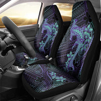 Purple Paradise Hawaii Car Seat Cover Hammerhead Shark Tattoo Curve Polynesian - Polynesian Pride