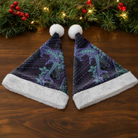 Purple Paradise Hawaii Christmas Santa Hat Hammerhead Shark Tattoo Curve Polynesian - Polynesian Pride