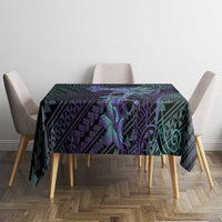 Purple Paradise Hawaii Tablecloth Hammerhead Shark Tattoo Curve Polynesian - Polynesian Pride