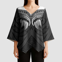 Poutama Korowai New Zealand Kimono Sleeve Blouse Aotearoa Maori Tattoo - Polynesian Pride