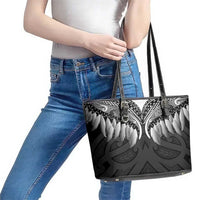 Poutama Korowai New Zealand Leather Tote Bag Aotearoa Maori Tattoo - Polynesian Pride