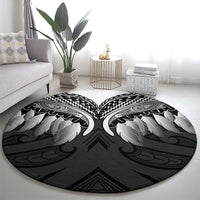 Poutama Korowai New Zealand Round Carpet Aotearoa Maori Tattoo - Polynesian Pride