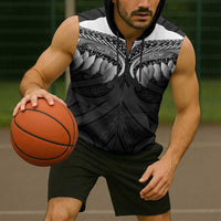 Poutama Korowai New Zealand Sleeveless Zip Hoodie Aotearoa Maori Tattoo LT14 - Polynesian Pride
