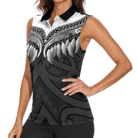 Poutama Korowai New Zealand Women Sleeveless Polo Shirt Aotearoa Maori Tattoo - Polynesian Pride
