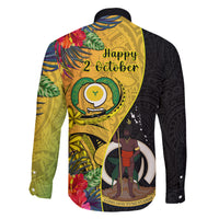 vanuatu-torba-day-family-matching-mermaid-dress-and-hawaiian-shirt-coat-of-arms-mix-tropical-flowers