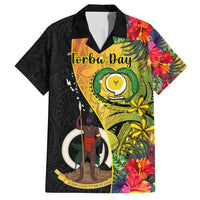 Vanuatu Torba Day Hawaiian Shirt Coat Of Arms Mix Tropical Flowers LT14 Black - Polynesian Pride