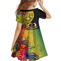 vanuatu-torba-day-kid-short-sleeve-dress-coat-of-arms-mix-tropical-flowers